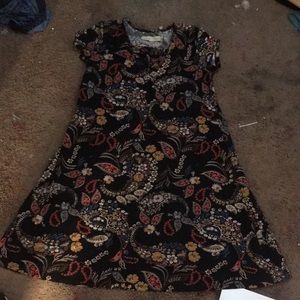 Black dress with flower designs